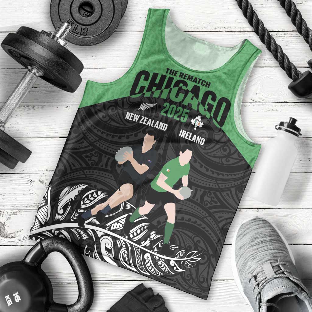 New Zealand and Ireland Rugby Custom Men Tank Top Chicago 2025 Go All Black Shamrocks - Aussie Hoodie