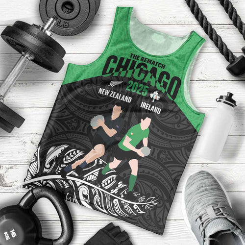 New Zealand and Ireland Rugby Custom Men Tank Top Chicago 2025 Go All Black Shamrocks - Aussie Hoodie