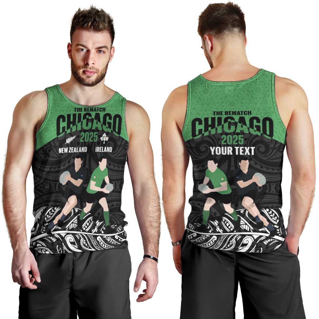 New Zealand and Ireland Rugby Custom Men Tank Top Chicago 2025 Go All Black Shamrocks - Aussie Hoodie