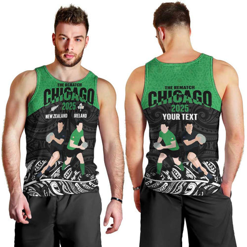 New Zealand and Ireland Rugby Custom Men Tank Top Chicago 2025 Go All Black Shamrocks - Aussie Hoodie