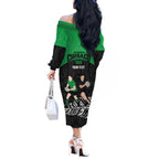 New Zealand and Ireland Rugby Custom Off The Shoulder Long Sleeve Dress Chicago 2025 Go All Black Shamrocks - Aussie Hoodie