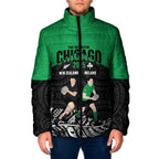 New Zealand and Ireland Rugby Custom Padded Jacket Chicago 2025 Go All Black Shamrocks - Aussie Hoodie