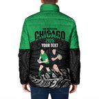 New Zealand and Ireland Rugby Custom Padded Jacket Chicago 2025 Go All Black Shamrocks - Aussie Hoodie