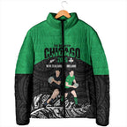New Zealand and Ireland Rugby Custom Padded Jacket Chicago 2025 Go All Black Shamrocks - Aussie Hoodie