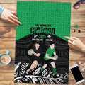 New Zealand and Ireland Rugby Puzzle Chicago 2025 Go All Black Shamrocks - Aussie Hoodie