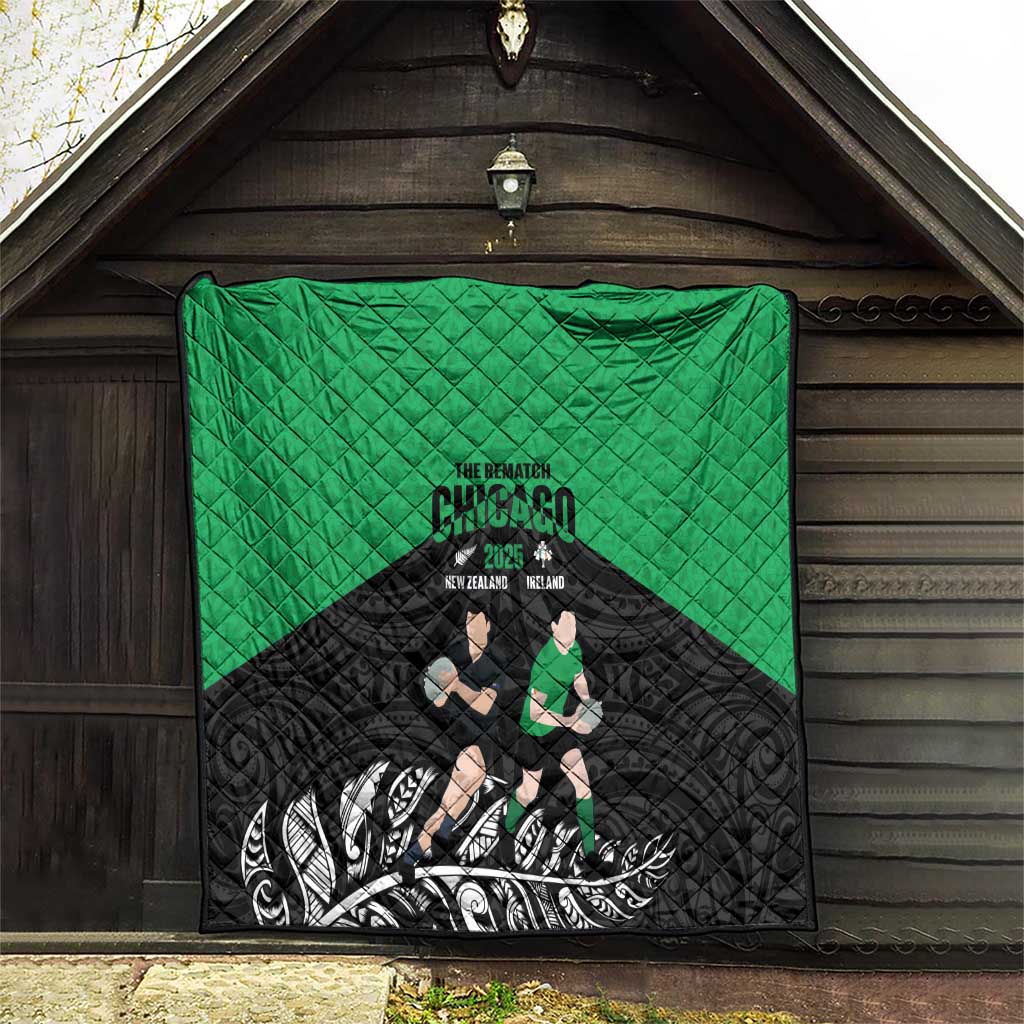New Zealand and Ireland Rugby Quilt Chicago 2025 Go All Black Shamrocks - Aussie Hoodie