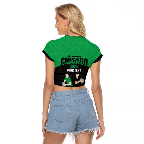 New Zealand and Ireland Rugby Custom Raglan Cropped T Shirt Chicago 2025 Go All Black Shamrocks - Aussie Hoodie