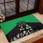 New Zealand and Ireland Rugby Rubber Doormat Chicago 2025 Go All Black Shamrocks - Aussie Hoodie