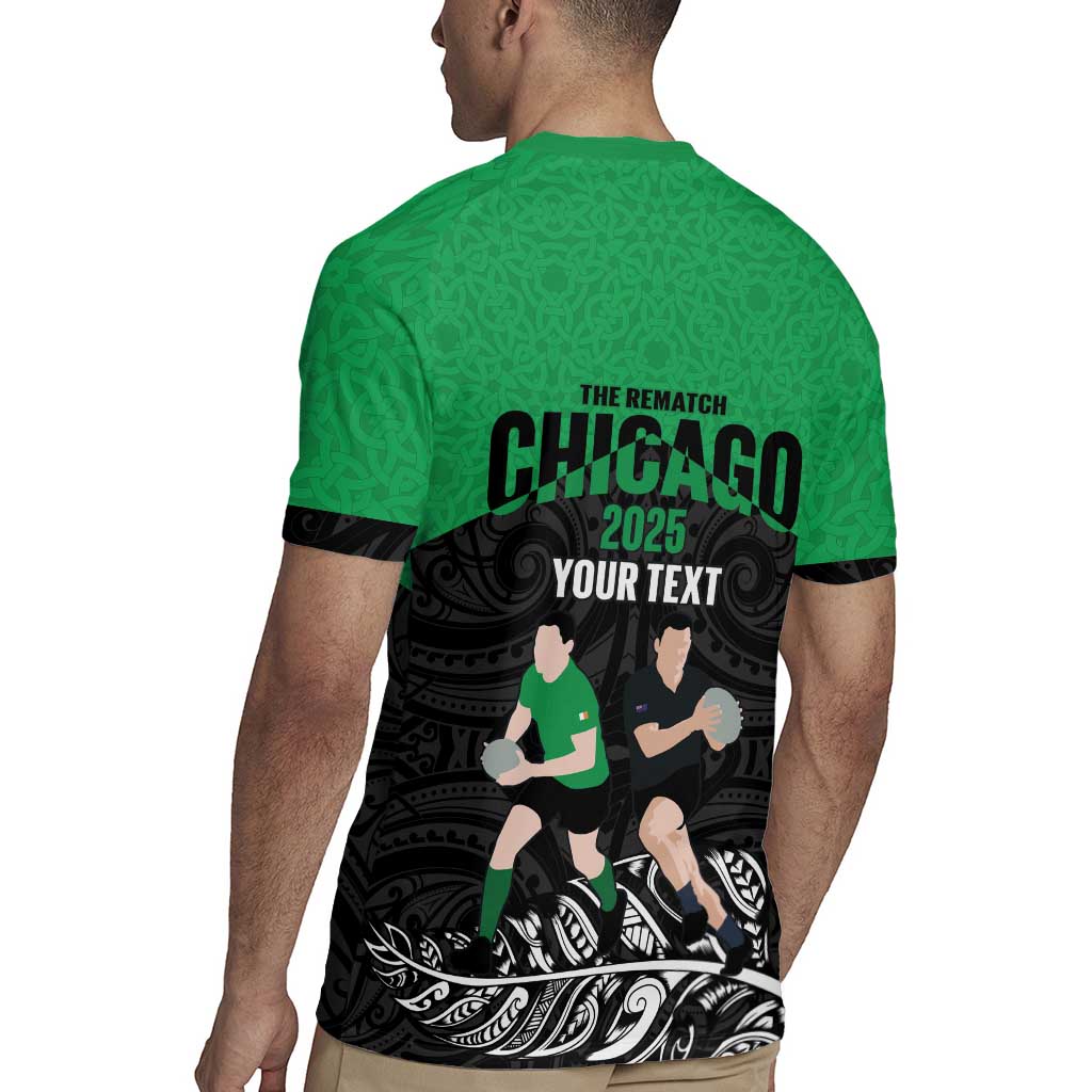New Zealand and Ireland Rugby Custom Rugby Jersey Chicago 2025 Go All Black Shamrocks - Aussie Hoodie