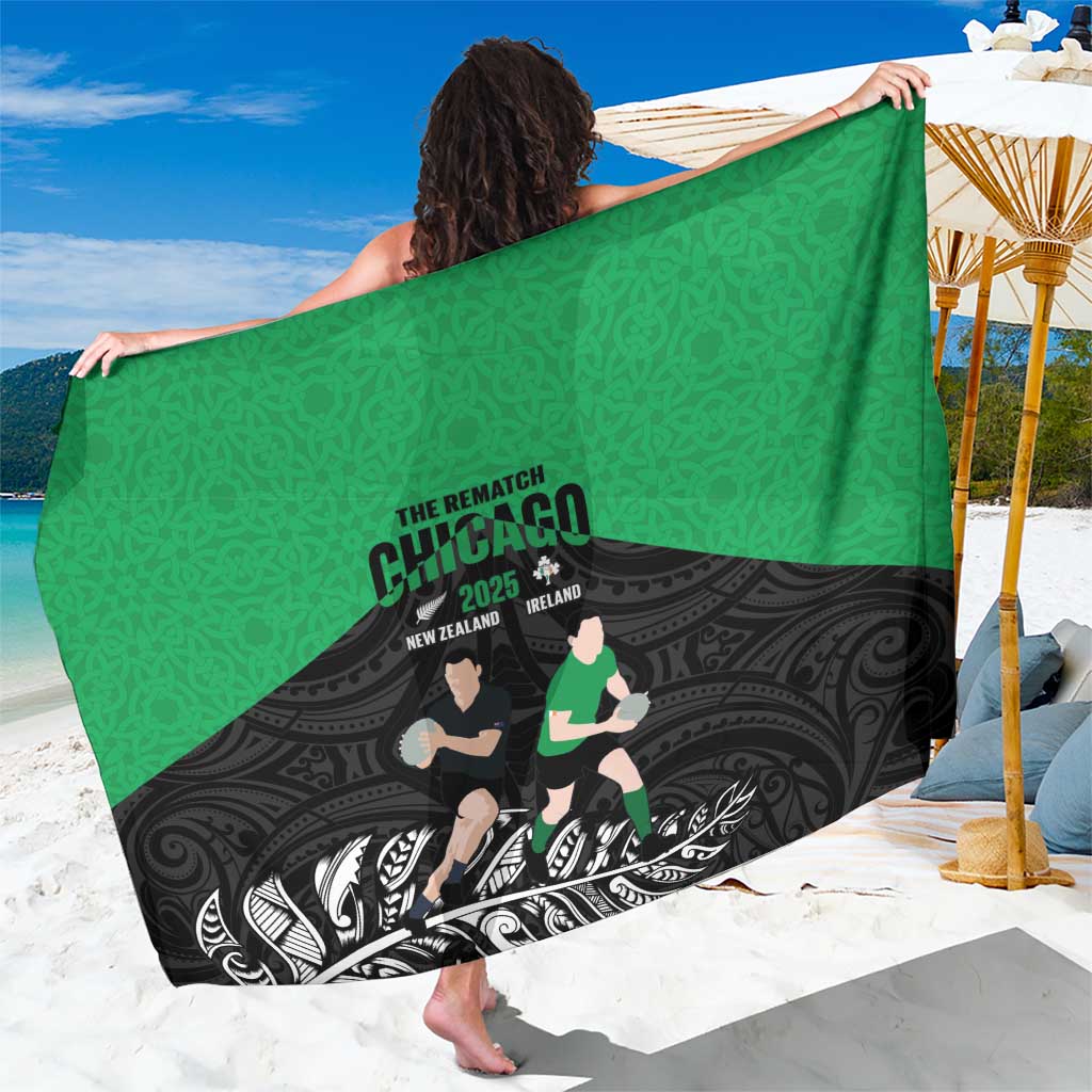New Zealand and Ireland Rugby Sarong Chicago 2025 Go All Black Shamrocks - Aussie Hoodie