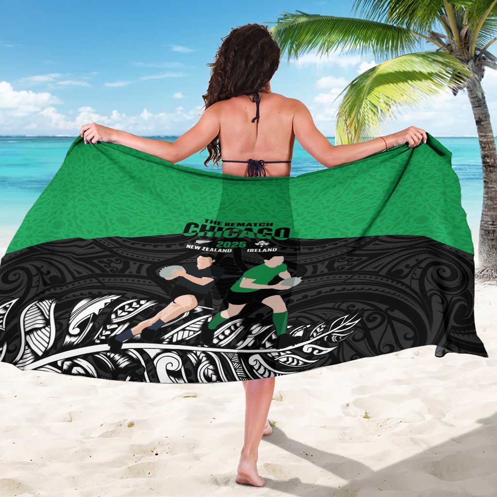 New Zealand and Ireland Rugby Sarong Chicago 2025 Go All Black Shamrocks - Aussie Hoodie