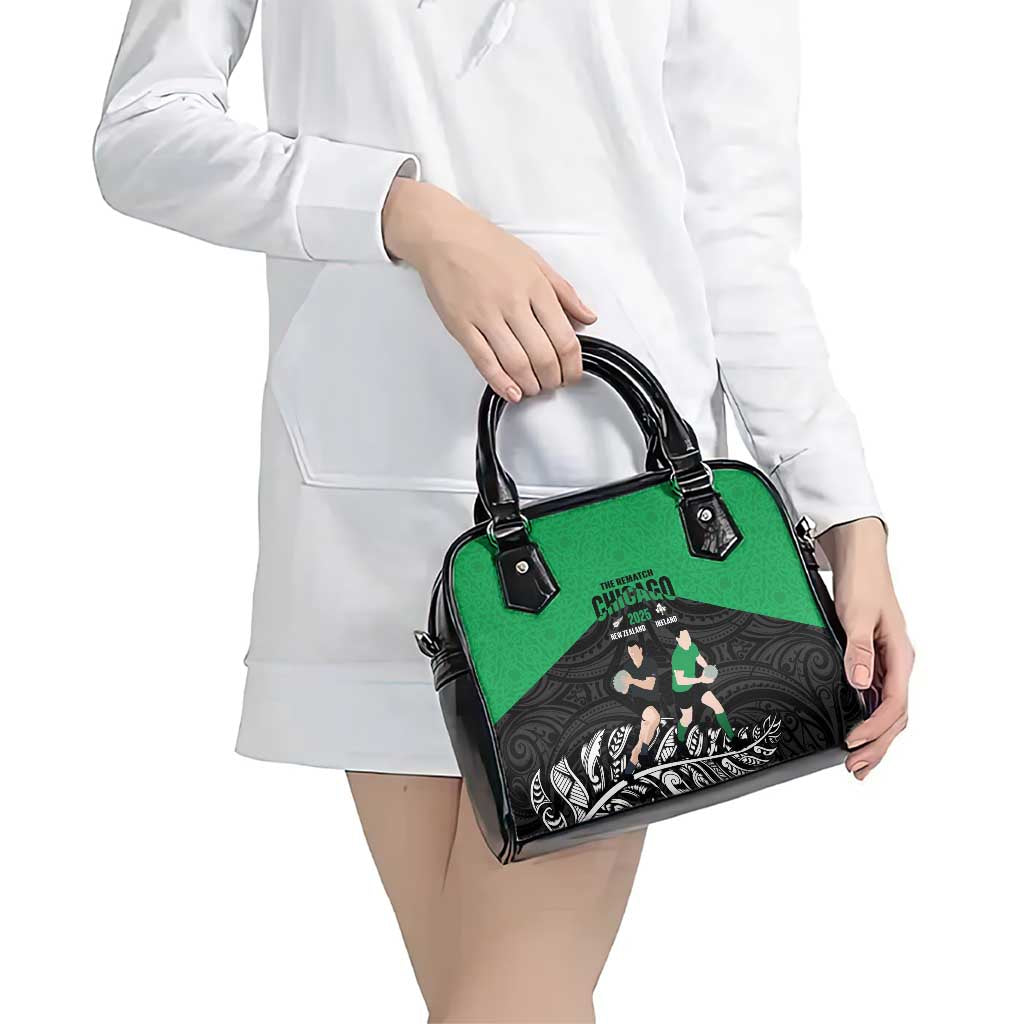 New Zealand and Ireland Rugby Shoulder Handbag Chicago 2025 Go All Black Shamrocks - Aussie Hoodie