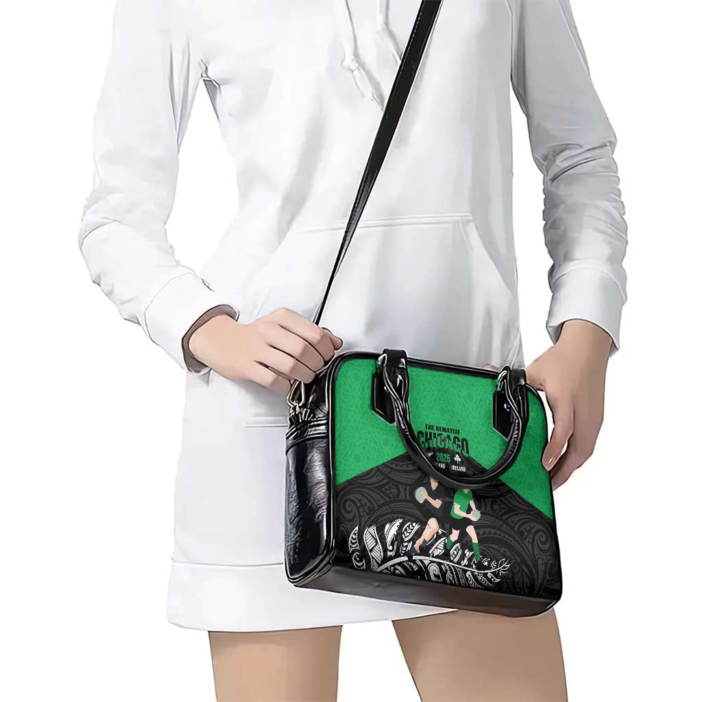 New Zealand and Ireland Rugby Shoulder Handbag Chicago 2025 Go All Black Shamrocks - Aussie Hoodie