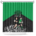 New Zealand and Ireland Rugby Shower Curtain Chicago 2025 Go All Black Shamrocks - Aussie Hoodie