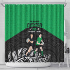 New Zealand and Ireland Rugby Shower Curtain Chicago 2025 Go All Black Shamrocks - Aussie Hoodie