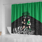 New Zealand and Ireland Rugby Shower Curtain Chicago 2025 Go All Black Shamrocks - Aussie Hoodie