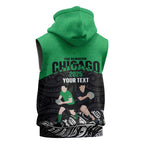 New Zealand and Ireland Rugby Custom Sleeveless Hoodie Chicago 2025 Go All Black Shamrocks - Aussie Hoodie