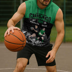 New Zealand and Ireland Rugby Custom Sleeveless Hoodie Chicago 2025 Go All Black Shamrocks - Aussie Hoodie