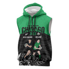 New Zealand and Ireland Rugby Custom Sleeveless Zip Hoodie Chicago 2025 Go All Black Shamrocks LT14