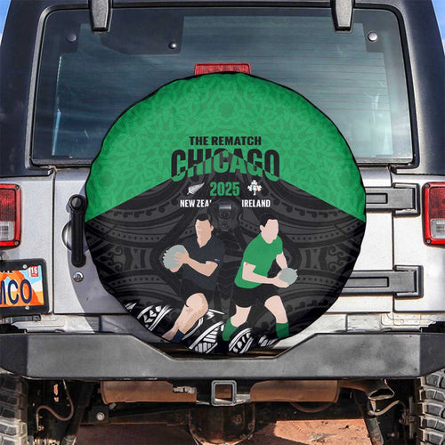 New Zealand and Ireland Rugby Spare Tire Cover Chicago 2025 Go All Black Shamrocks - Aussie Hoodie