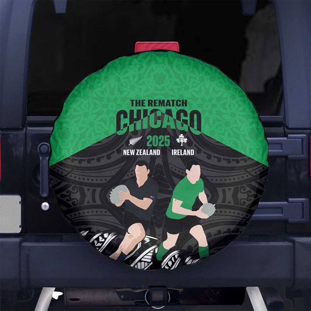 New Zealand and Ireland Rugby Spare Tire Cover Chicago 2025 Go All Black Shamrocks - Aussie Hoodie