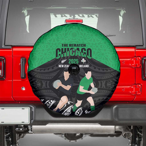 New Zealand and Ireland Rugby Spare Tire Cover Chicago 2025 Go All Black Shamrocks - Aussie Hoodie