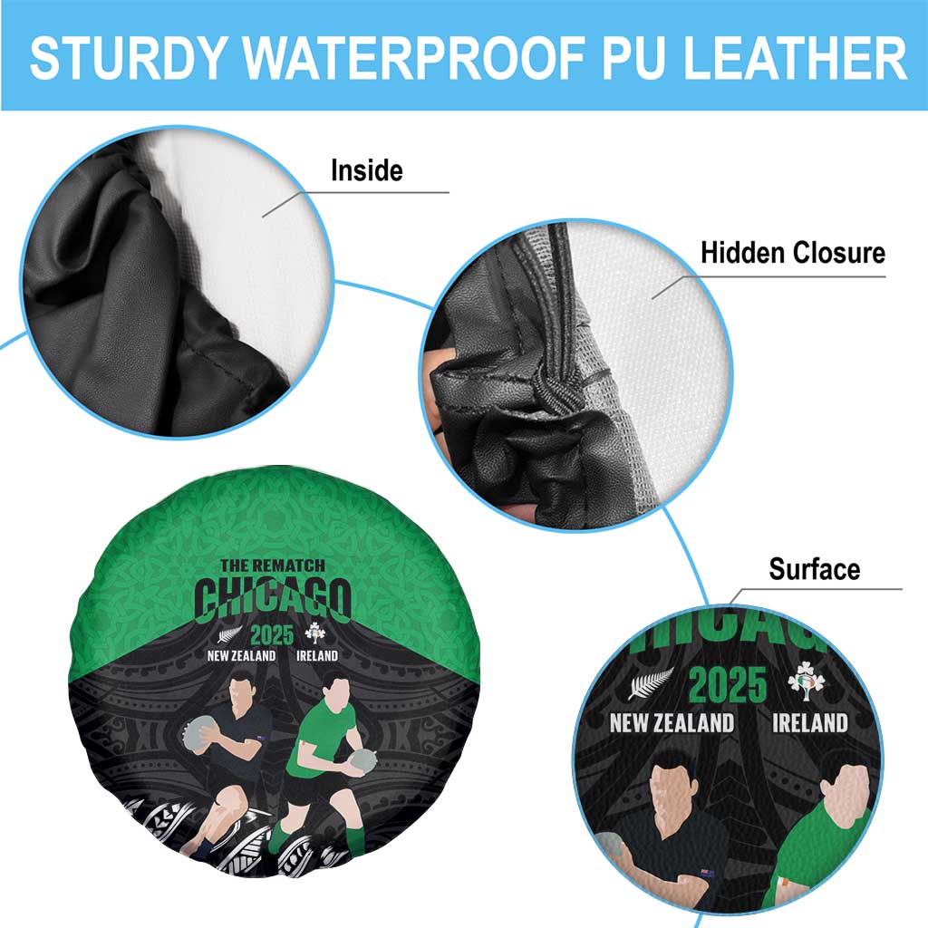 New Zealand and Ireland Rugby Spare Tire Cover Chicago 2025 Go All Black Shamrocks - Aussie Hoodie