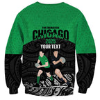 New Zealand and Ireland Rugby Custom Sweatshirt Chicago 2025 Go All Black Shamrocks - Aussie Hoodie