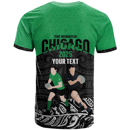 New Zealand and Ireland Rugby Custom T Shirt Chicago 2025 Go All Black Shamrocks - Aussie Hoodie