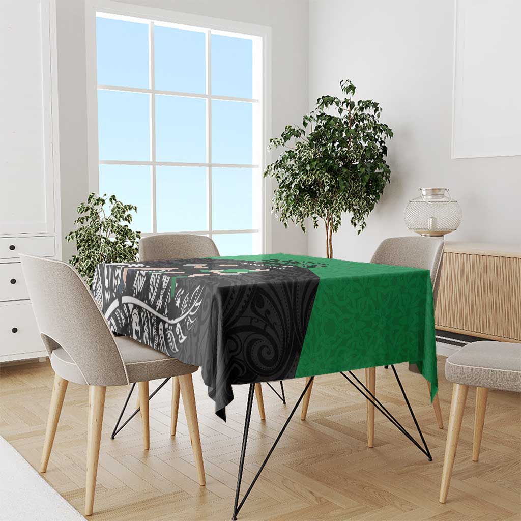 New Zealand and Ireland Rugby Tablecloth Chicago 2025 Go All Black Shamrocks - Aussie Hoodie
