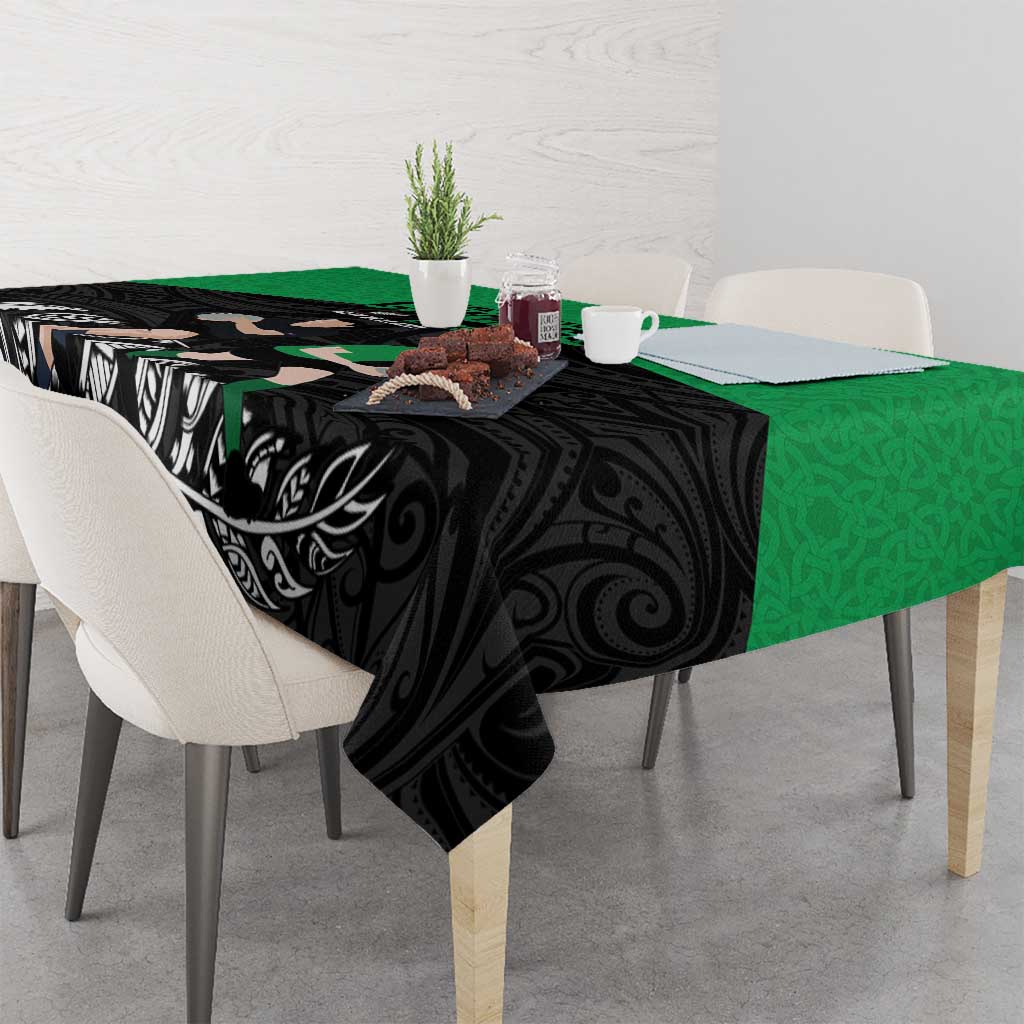 New Zealand and Ireland Rugby Tablecloth Chicago 2025 Go All Black Shamrocks - Aussie Hoodie