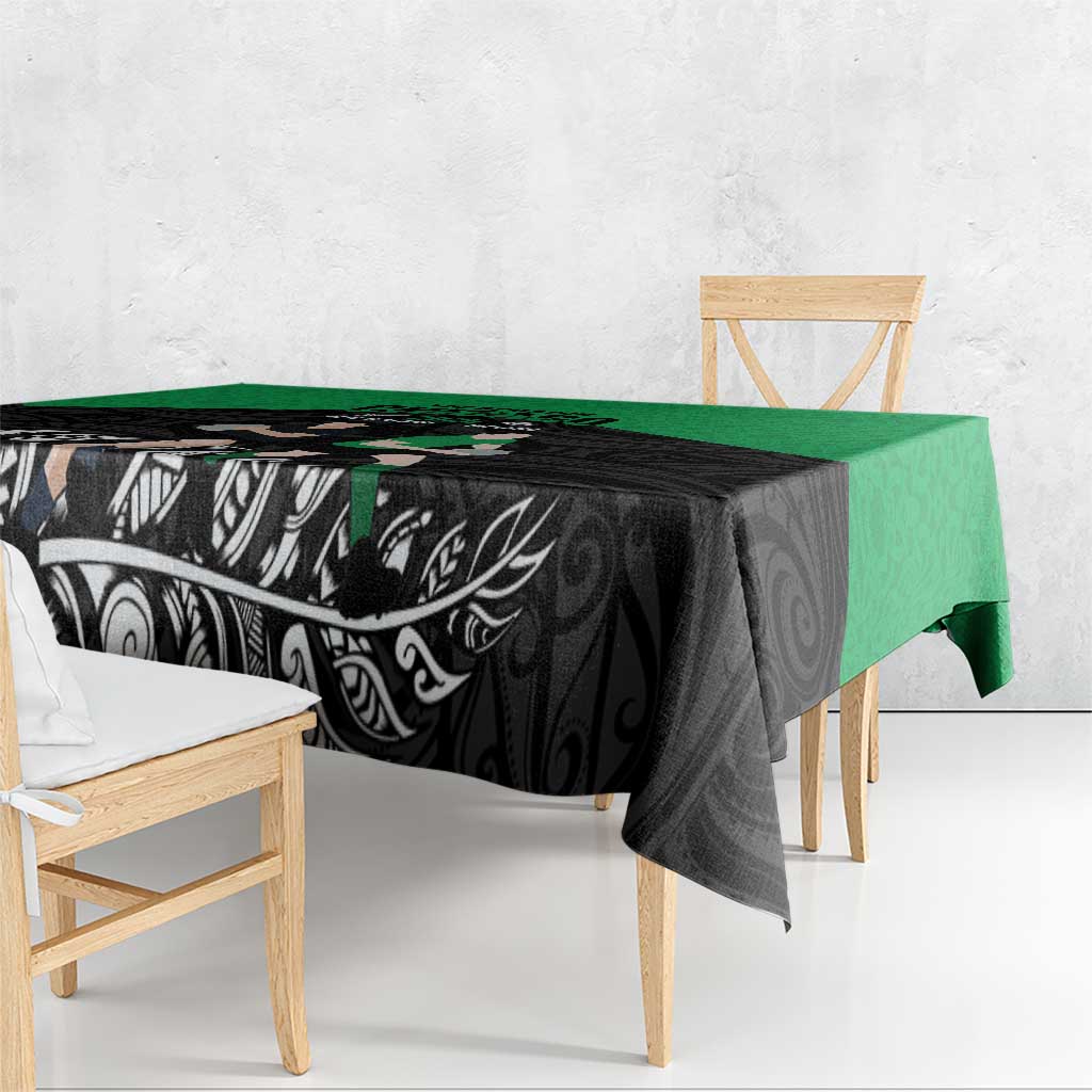 New Zealand and Ireland Rugby Tablecloth Chicago 2025 Go All Black Shamrocks - Aussie Hoodie