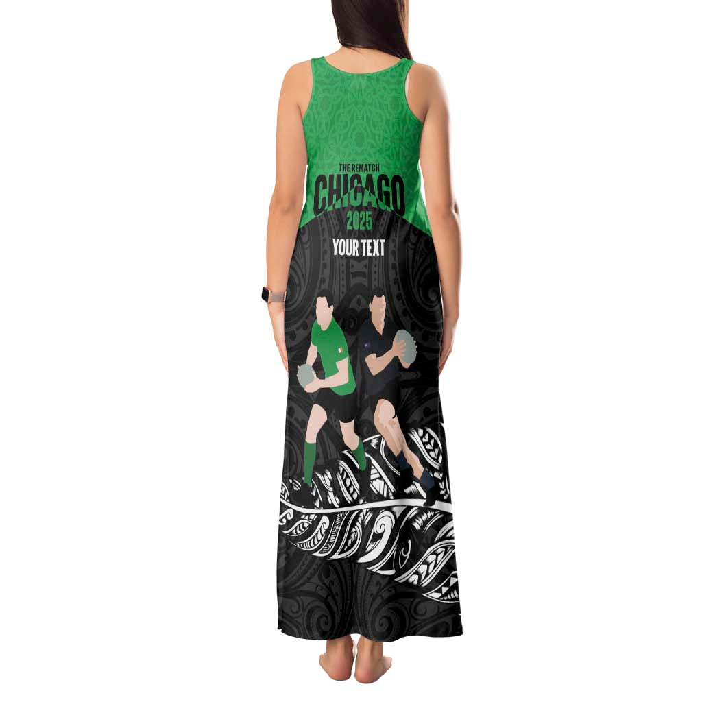 New Zealand and Ireland Rugby Custom Tank Maxi Dress Chicago 2025 Go All Black Shamrocks - Aussie Hoodie