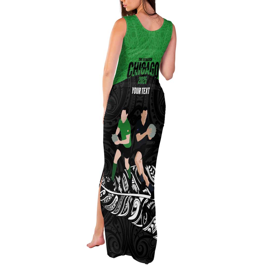 New Zealand and Ireland Rugby Custom Tank Maxi Dress Chicago 2025 Go All Black Shamrocks - Aussie Hoodie