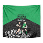 New Zealand and Ireland Rugby Tapestry Chicago 2025 Go All Black Shamrocks - Aussie Hoodie
