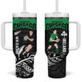 New Zealand and Ireland Rugby Tumbler With Handle Chicago 2025 Go All Black Shamrocks - Aussie Hoodie