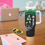 New Zealand and Ireland Rugby Tumbler With Handle Chicago 2025 Go All Black Shamrocks - Aussie Hoodie