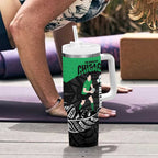 New Zealand and Ireland Rugby Tumbler With Handle Chicago 2025 Go All Black Shamrocks - Aussie Hoodie