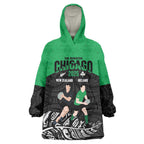 New Zealand and Ireland Rugby Custom Wearable Blanket Hoodie Chicago 2025 Go All Black Shamrocks - Aussie Hoodie