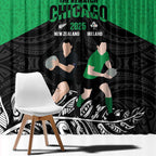 New Zealand and Ireland Rugby Window Curtain Chicago 2025 Go All Black Shamrocks - Aussie Hoodie