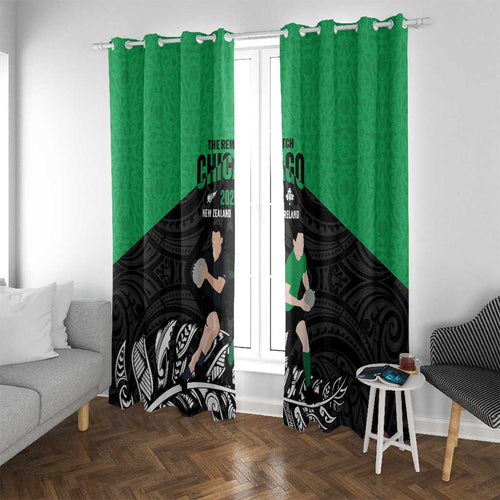 New Zealand and Ireland Rugby Window Curtain Chicago 2025 Go All Black Shamrocks - Aussie Hoodie