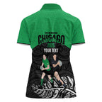 New Zealand and Ireland Rugby Custom Women Polo Shirt Chicago 2025 Go All Black Shamrocks - Aussie Hoodie