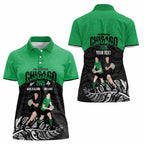 New Zealand and Ireland Rugby Custom Women Polo Shirt Chicago 2025 Go All Black Shamrocks - Aussie Hoodie