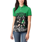 New Zealand and Ireland Rugby Custom Women Polo Shirt Chicago 2025 Go All Black Shamrocks - Aussie Hoodie