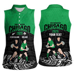 New Zealand and Ireland Rugby Custom Women Sleeveless Polo Shirt Chicago 2025 Go All Black Shamrocks - Aussie Hoodie