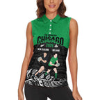 New Zealand and Ireland Rugby Custom Women Sleeveless Polo Shirt Chicago 2025 Go All Black Shamrocks - Aussie Hoodie