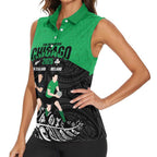 New Zealand and Ireland Rugby Custom Women Sleeveless Polo Shirt Chicago 2025 Go All Black Shamrocks - Aussie Hoodie