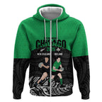 New Zealand and Ireland Rugby Custom Zip Hoodie Chicago 2025 Go All Black Shamrocks - Aussie Hoodie