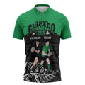 New Zealand and Ireland Rugby Custom Zipper Polo Shirt Chicago 2025 Go All Black Shamrocks - Aussie Hoodie