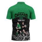 New Zealand and Ireland Rugby Custom Zipper Polo Shirt Chicago 2025 Go All Black Shamrocks - Aussie Hoodie